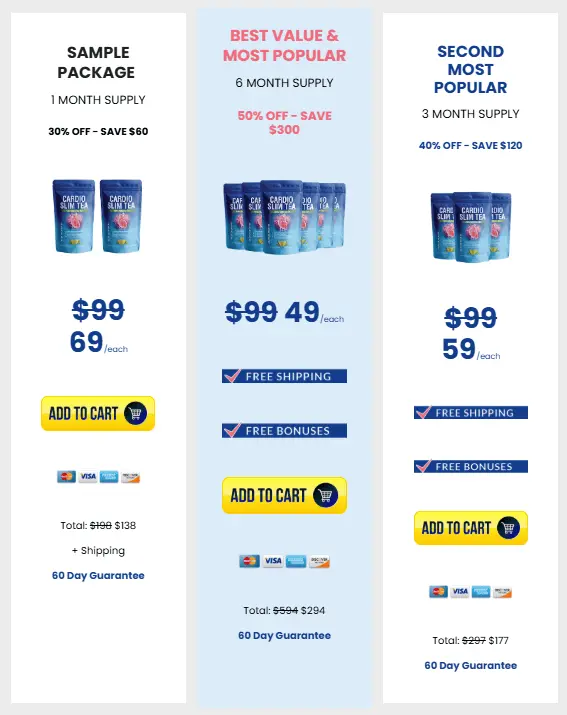 cardio slim tea price